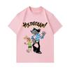 Men's 100% Cotton Crew Neck Short Sleeve T-Shirt, Funny Soviet Cartoon Wolf Hare Nu Pogodi Printed Casual Lightweight Graphic Tee for Daily Wear