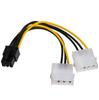 Cable 2x Molex - PCI-E 6 Pin Akyga AK-CA-13 Power Supply for Graphics Cards M/F 15cm