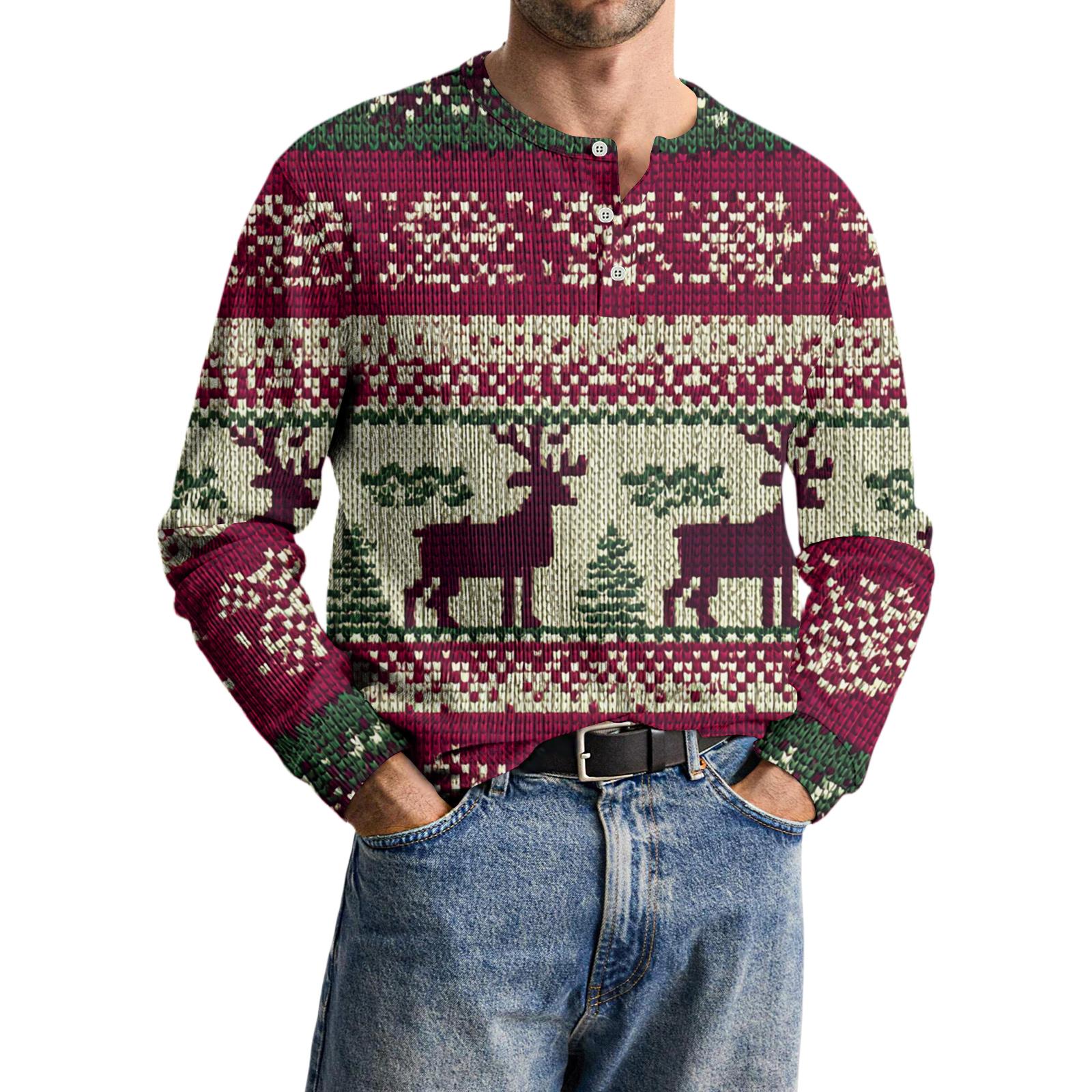 

Men s Casual Knit Button-Up Long-Sleeve Shirt L Кіновар