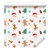 Christmas Wallpaper White, Cream, Coral and Green 50x1000