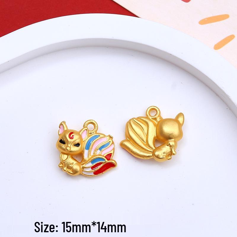 Chinese Style Wealth & Treasures Pendant: Alloy Enamel DIY for Bracelets & Necklaces - New Year Gift