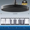 New 230mm Big Panel Large Flow Supercharge Ceiling Mounted Shower Head Set 6 Modes High Pressure Bathroom Showerhead with Filter