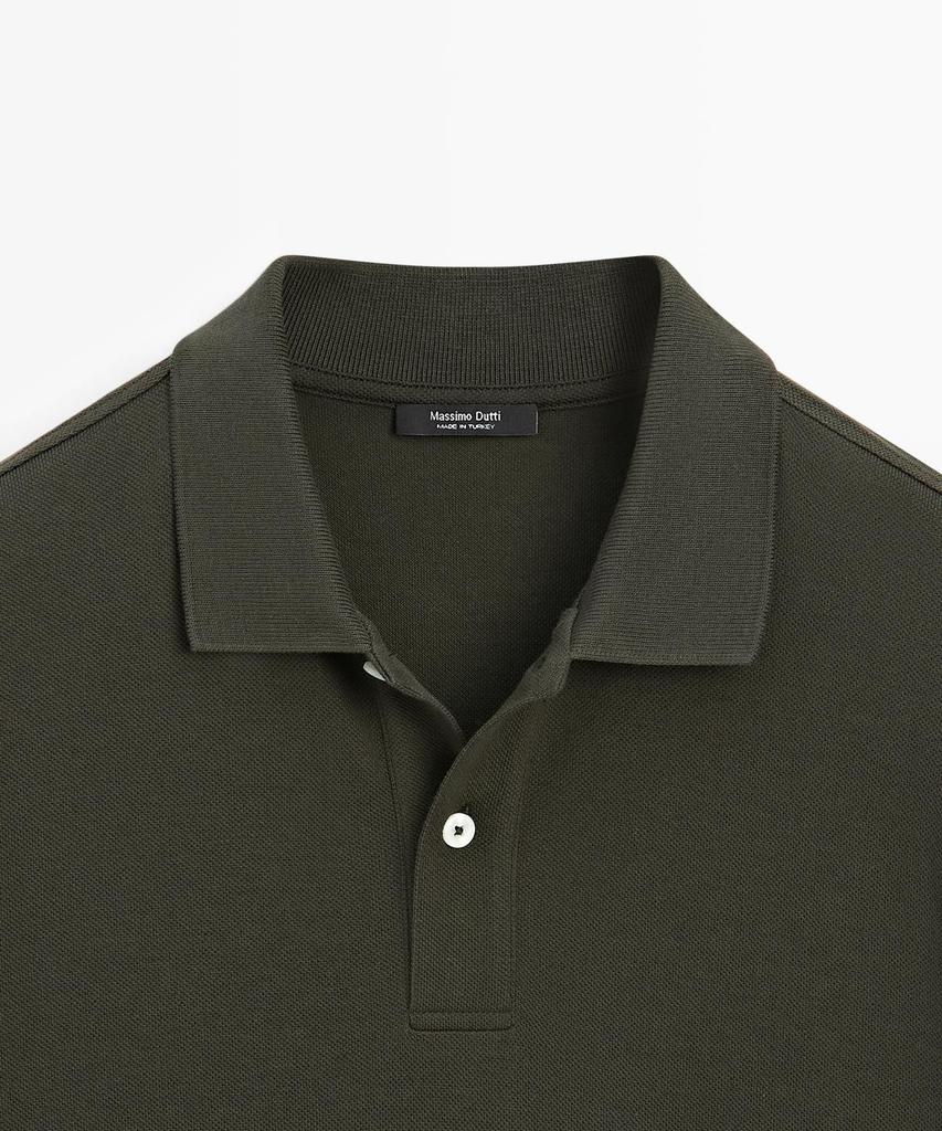 Masimodutti Microtextured Cotton Pique Polo Shirt