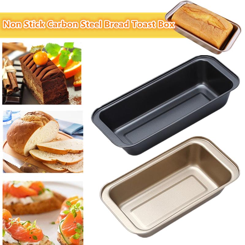 1 Pcs Rectangular Baking Bread Loaf Pan Black Golden Carbon Steel Nonstick Loaf Pan For Baking Homemade Bread Toast Brownies