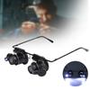 Glasses Type DualLens Magnifier with 2 LED Lights for Electronics Jeweler Watch Repair