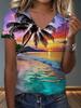 Women's Summer V-Neck Short Sleeve T-Shirt