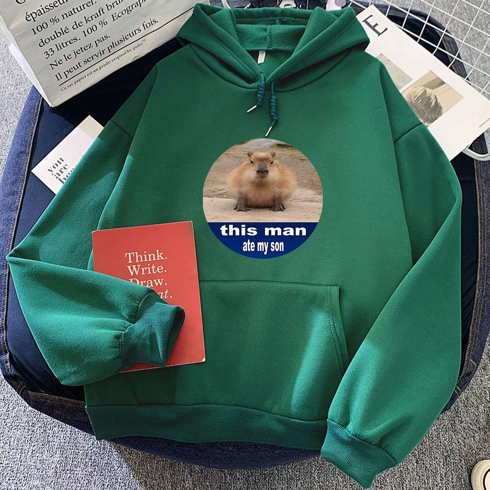 Capybara Cartoon Hoodie Graphic Printing kawaii Sweatshirt Long Sleeve Comfortable Clothing Pullovers  Soft Cute