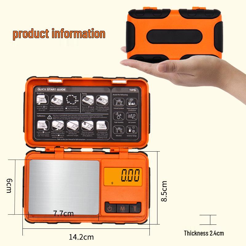 High-Precision 0.01g Gold Jewelry Pocket Scale with Rubberized Finish