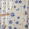 1PC LOZUJOJU Nordic Style 90% Blackout Curtains Hand-painted Star and Moon Printed Children's Curtains for Bedroom Living Room Window for Home Decor