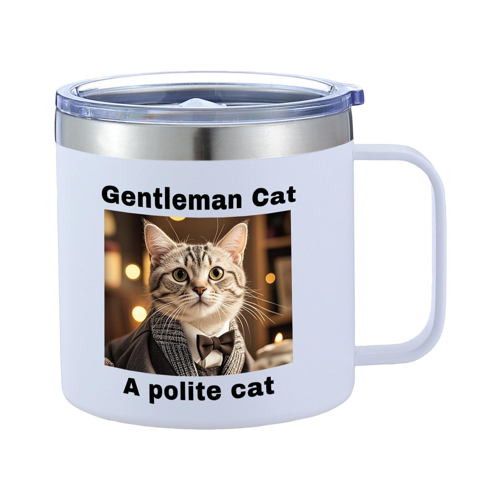 

Персонализированная кружка для кофе из нержавеющей стали с нанесенным на заказ узором и текстом One Size белый