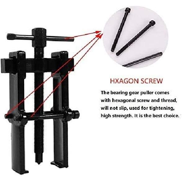 Two Jaw Bearing Puller, Adjustable Two Jaw Puller Remover for Removal Bearing or Gears, Pulley, and Flywheel, Motorcycle Car Auto Removing Kit 2.5"
