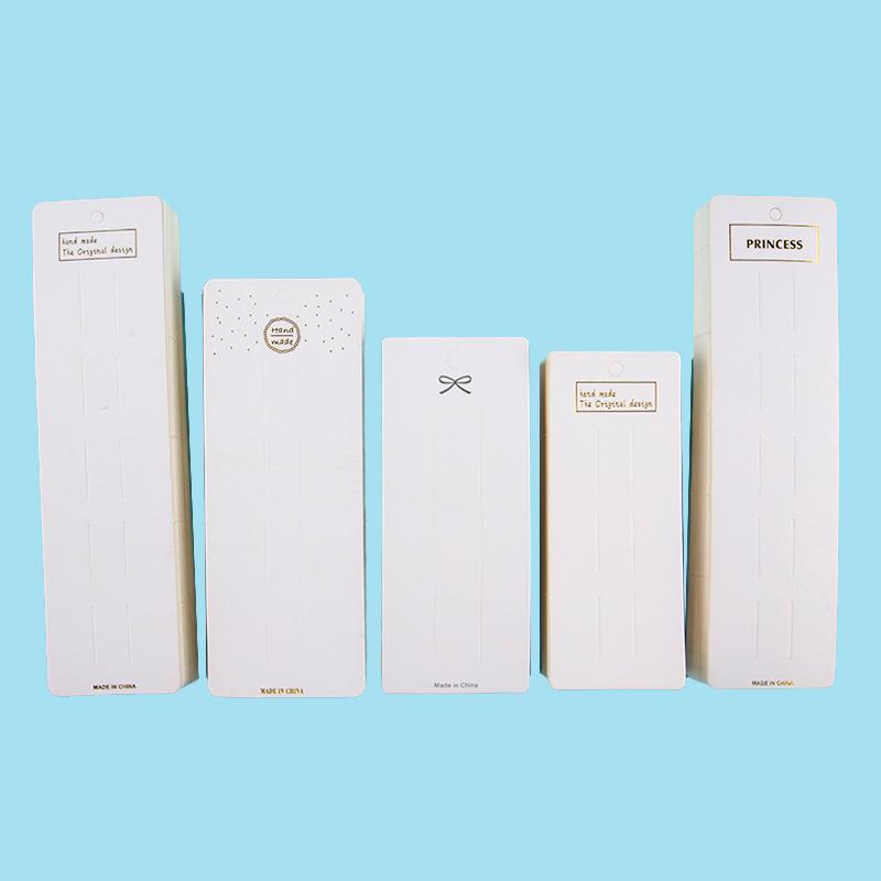 50Pcs White Paper Card Bow Hair Accessories Dispaly Card Diy Handmade Hair Clip Hairband Jewelry Packaging Price Tag Card