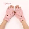 1 par de guantes de punto de lana cálidos para otoño e invierno para mujeres y niñas, guantes de medio dedo con tapa gruesa, manopla