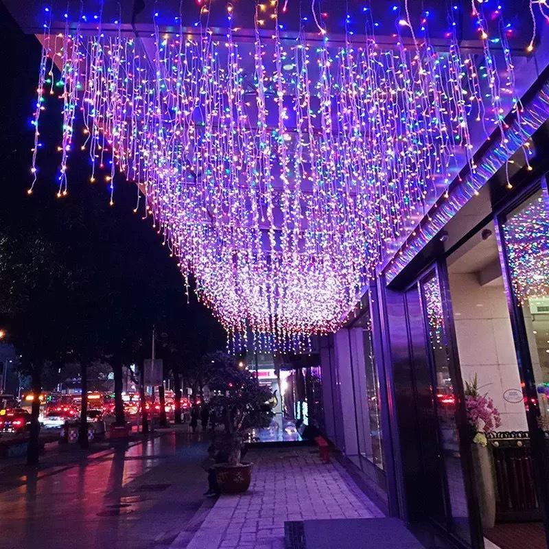 

LED Starry Sky Waterfall Icicle Curtain Lights for Indoor/Outdoor Christmas Decor 24V Transformer різнокольоровий