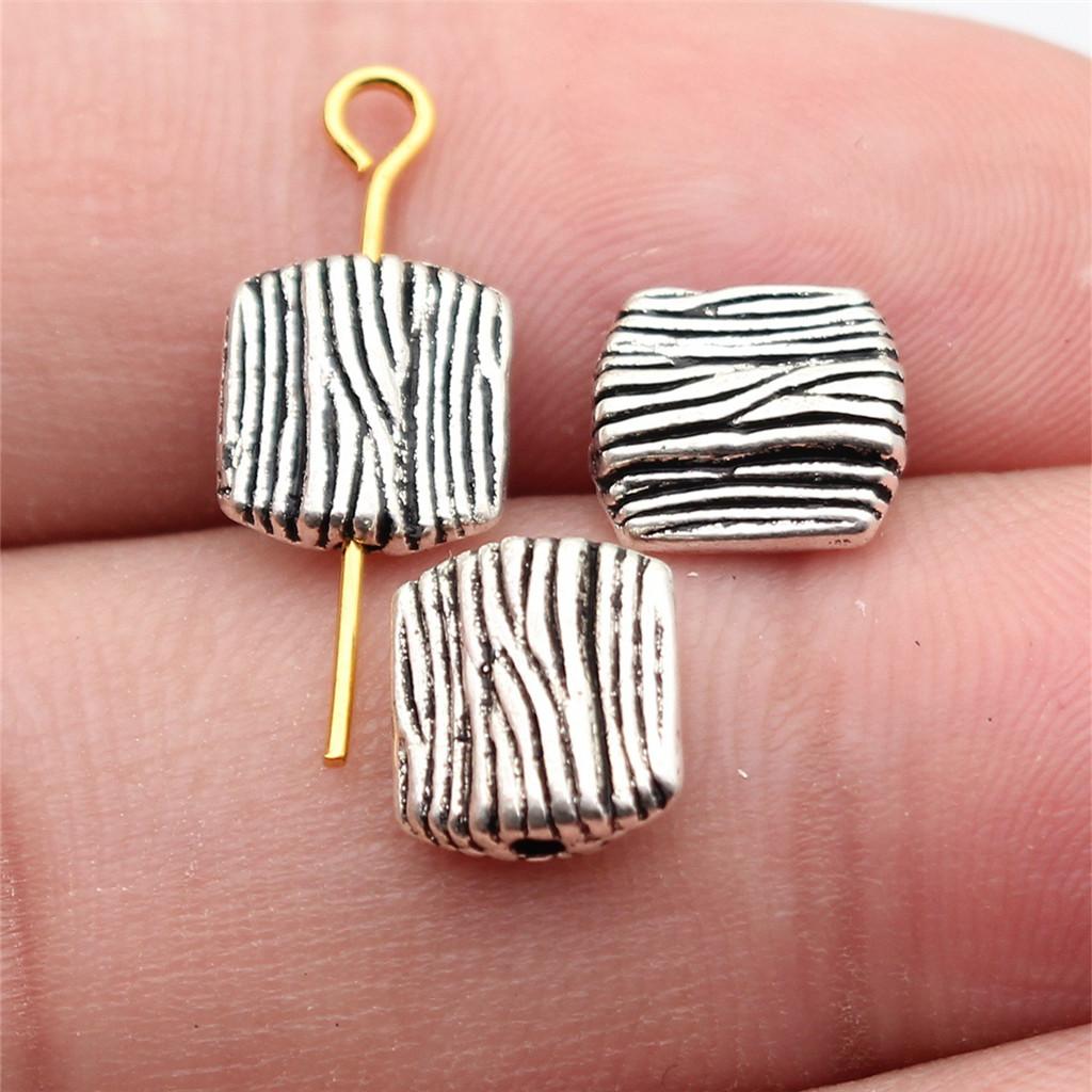 Twisted-Pattern Small-Hole Spacer Beads Mini Antique Bronze Silver Jewelry Making String Beads Separator