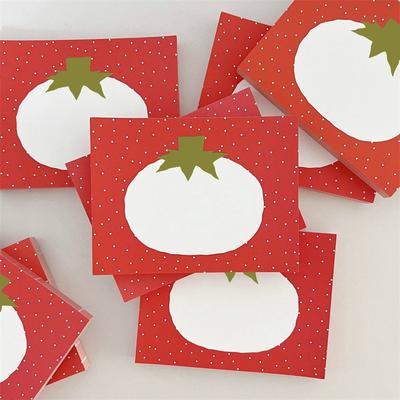 50Sheets Korean Retro Cartoon Tomato Memo Pad Journal Stationery Wall Deco Message Paper To-do List Easy Tear Pocket Notepad