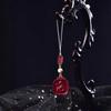 Cinnabar Wealth & Fortune Pendant Necklace - Purple Gold Imperial Red Sand Amulet for Benming Year