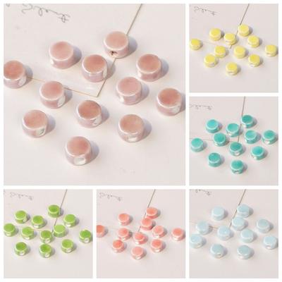 Colorful Ceramic Electroplated 9mm Small Disc Loose Beads Handmade DIY Material Bracelet Necklace Accessories