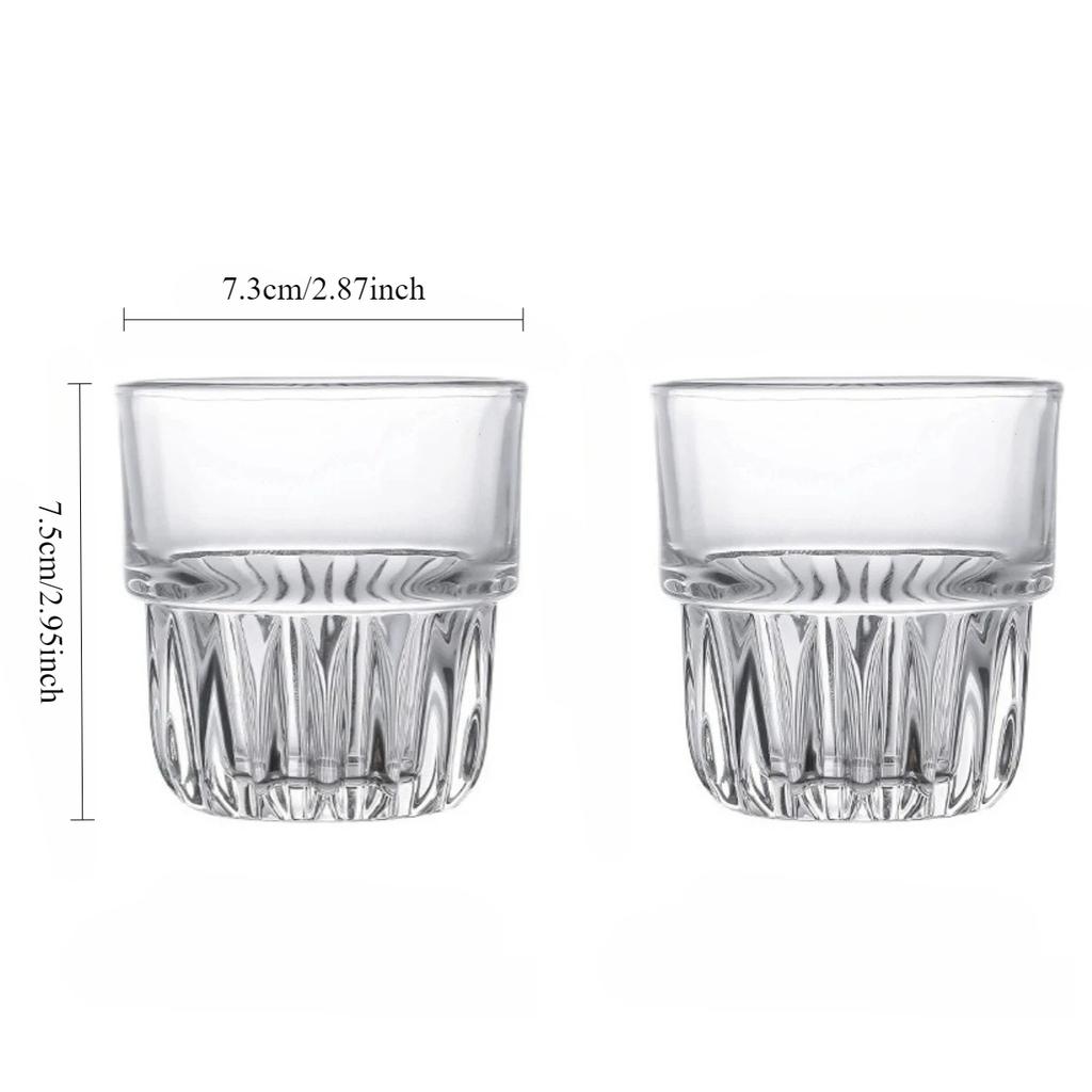 2pcs Vintage Cold Brew Coffee Cup Creative Coffee Mug Trendy Thickened Glass Cup Latte Mocha Espresso Mugs Best New Year Gifts