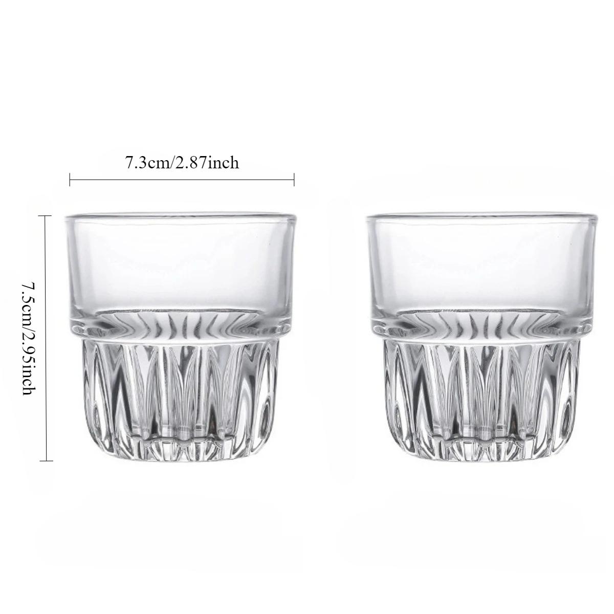 

2pcs Vintage Cold Brew Coffee Cup Creative Coffee Mug Trendy Thickened Glass Cup Latte Mocha Espresso Mugs Best New Year Gifts 2pcs