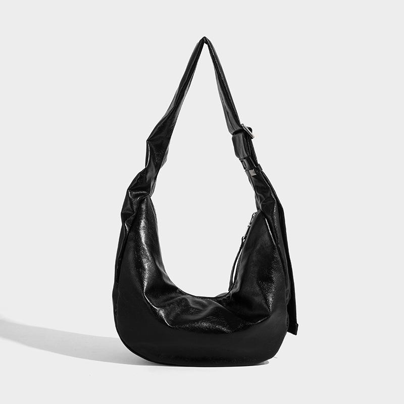 Soft Leather Tote Bag for Women, Large Capacity Single Shoulder Dumpling Bag, 2025 New Style, Solid Color Casual Lazy Style Crossbody Bag for Women