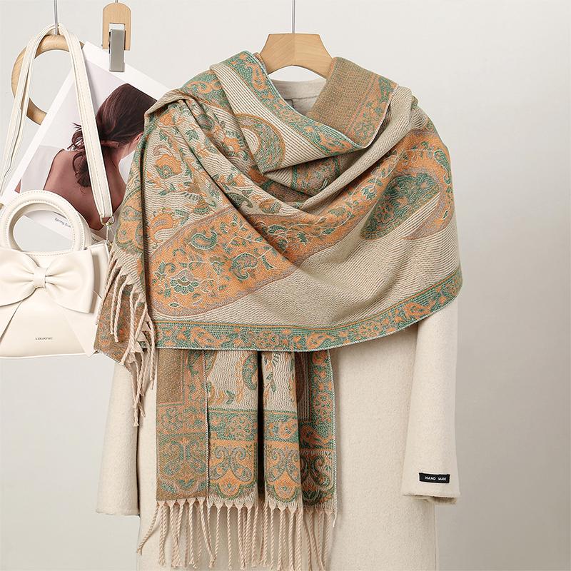 New Shawl Warm Winter Scarf Hijab Women Print Paisley Cashmere Pashmina Thick Wrap Head Neck Foulard Luxury  Blanket Echarpe