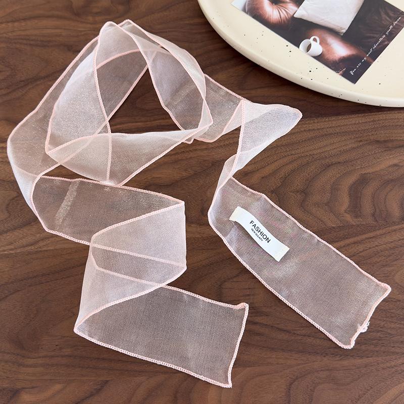 Frühling Sommer Transparentes Langes Band-Haarband Für Damen Mädchen Mode Schmale Ausgabe Garnschal Einkaufen Fotografieren Schal Geschenke