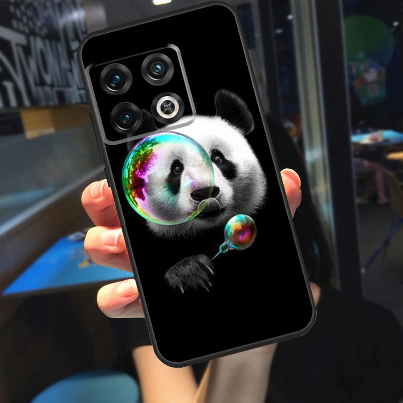 Cartoon Cute Panda Bear Funda For OnePlus 12R 13 R 12 11 9 10 Pro 8T 9RT 10T OnePlus Nord 4 CE 2 3 Lite N20 N30 Case