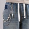 Metal Hip Hop Pearl Embellished Belt Chain For Men And Women Gift