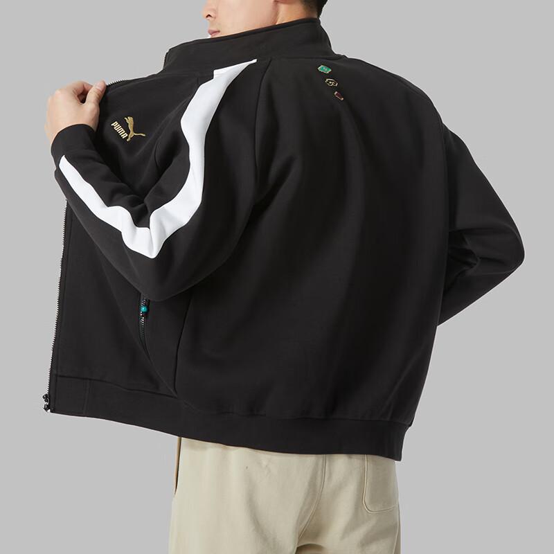 Puma Cny Dragon Year Series Color Block Logo Embroidered Sports Running Fitness Training Jacket Unisex Jacket Black 625831-01