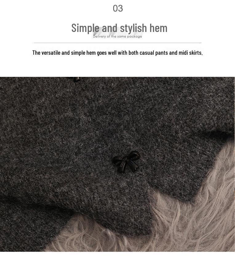 High-End Knit Sleeveless Sweater Vest with Butterfly Sequins and Back Slit