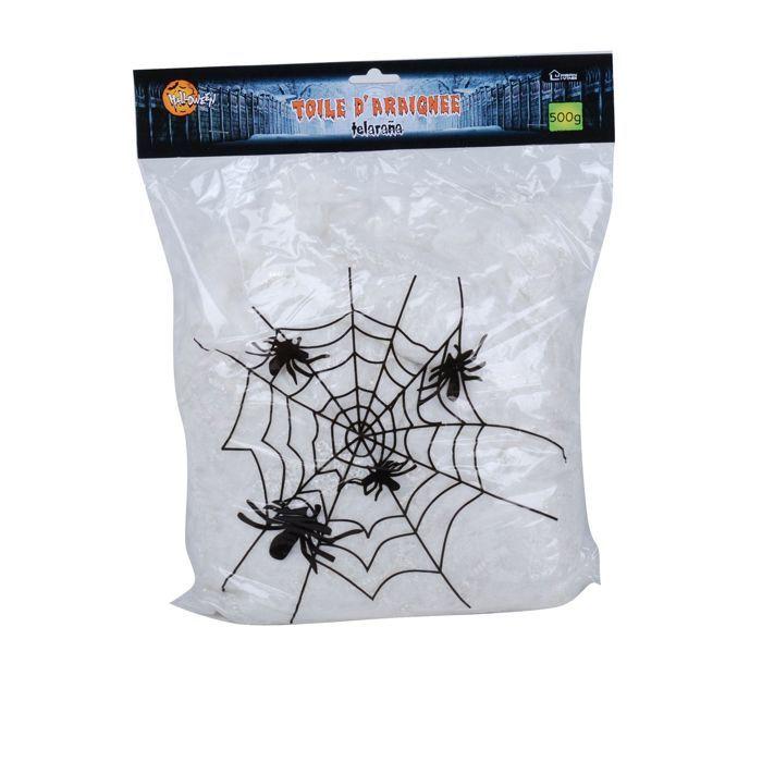Urban Living - Halloween Decoration - Spiderweb + 30 Spiders - Black