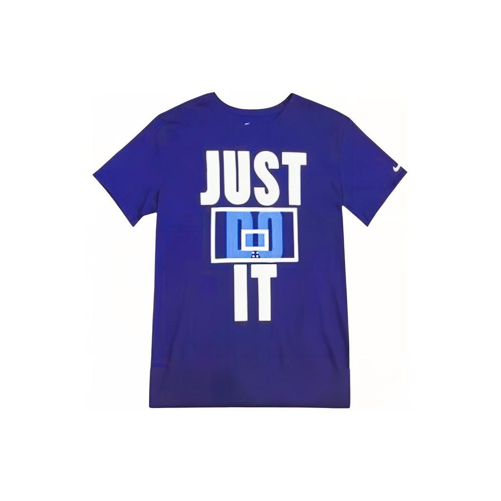Nike T Shirts Men's Blue Crew Neck Moderate Straight Fit 904433-455