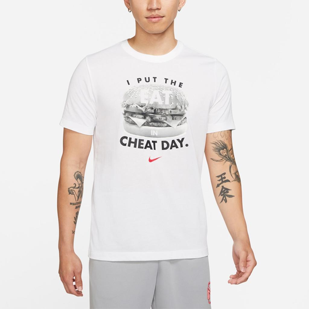 Nike Casual Print Short Sleeve T-shirt Men Tops White DD6921-100