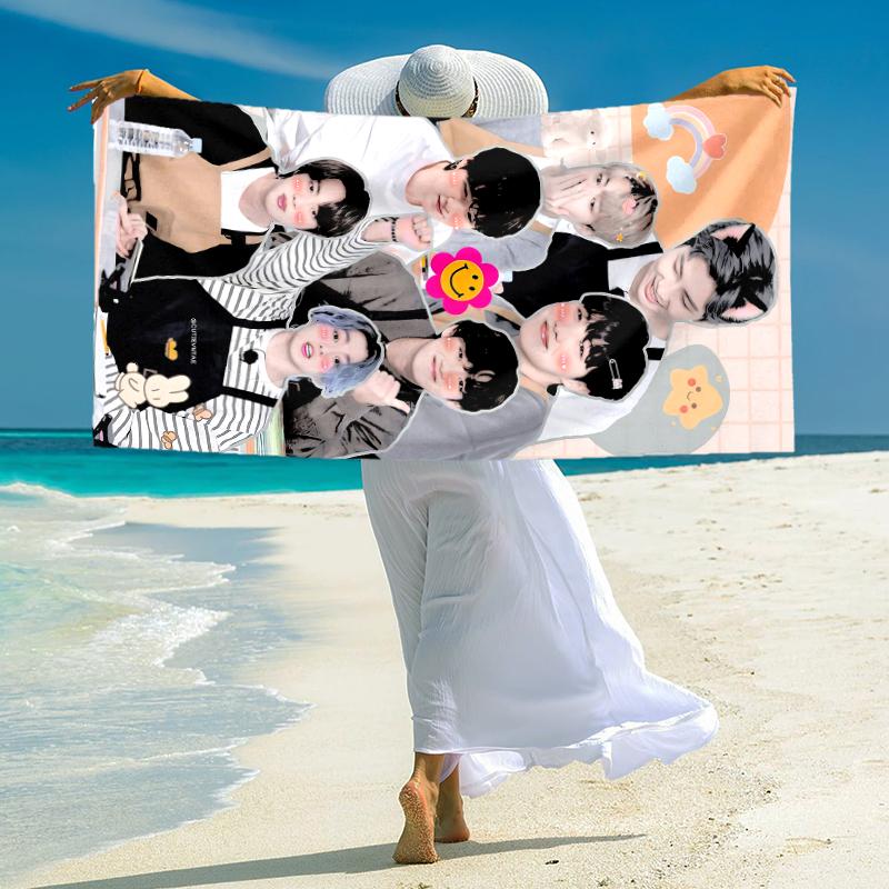Bts Youthful Energy Towel Large Quick-Drying Microfiber soft S-Square Pants-s Beach Towel for Travel Fitness Bathing Camping. 0730s122