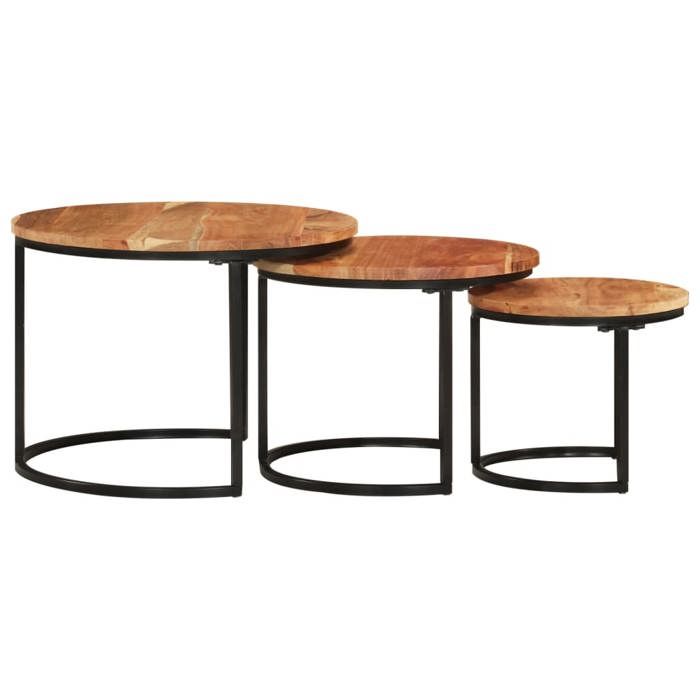 VidaXL Tables gigognes 3 pcs bois massif d'acacia 353900