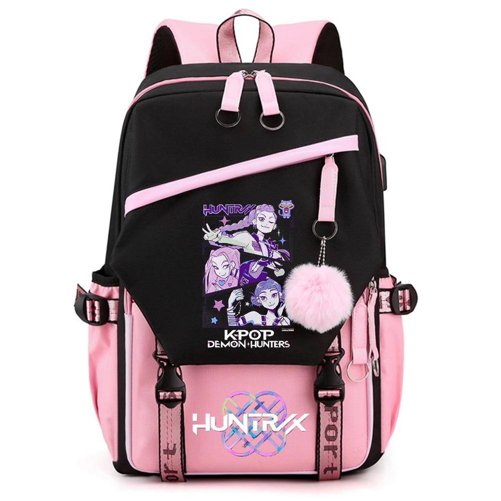 Uroczy plecak Kpop Demon Hunters z nadrukiem o dużej pojemności dla nastolatka, studenta, dziewczyny, chłopca, tornister, plecak na książki, prezent dla dziecka, kobiety, wodoodporna torba podróżna Mochila