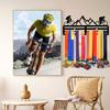 Metal Medal Display Rack for Marathon Cycling and Mountaineering Medals with Multiple Hooks Wall Mountable Organizer for Sports Awards