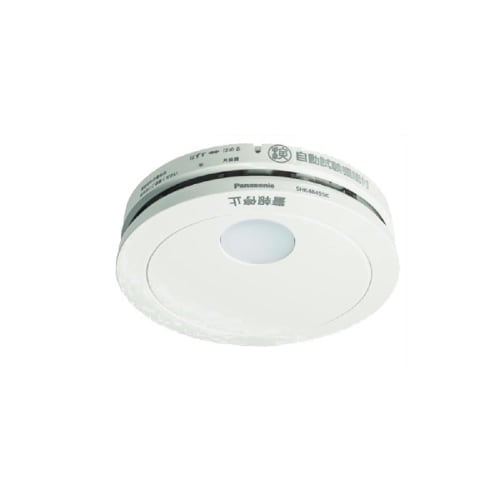 Panasonic residential fire alarm, smoke duty, thin, 2 types, battery operated, no transfer contact, cool white, 1 unit SHK48455K