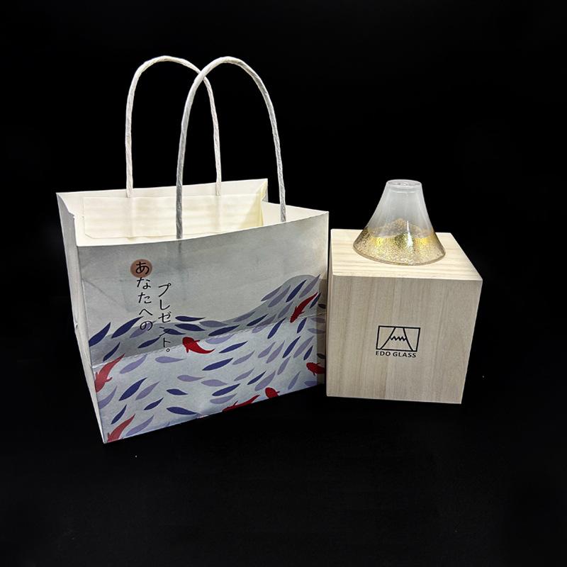 Japanese Mount Fuji Sake Glass Cup Sasaki Household Tea Cup Soju Cocktail Gold Foil Glasses Teaware Drinkware Gift for Friends