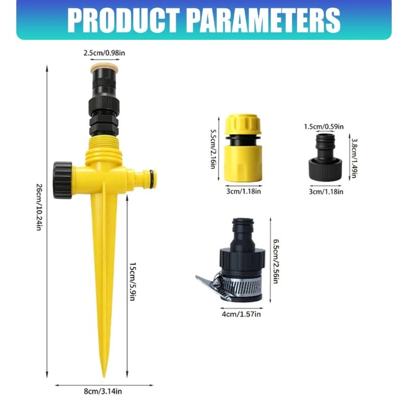 Garden Irrigation Sprinkler Set 21Piece Ground Stake Watering Kit with 360°Adjustable Sprayer Heads and Connectors