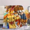 Digimon Adventure Full Crew flannel blanket, cozy for home bedroom, great gift for Digimon lovers