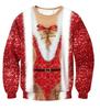 Rentier 3D-Druck Langarm Rundhals Sweatshirt - Herbst/Winter Weihnachts-Stil