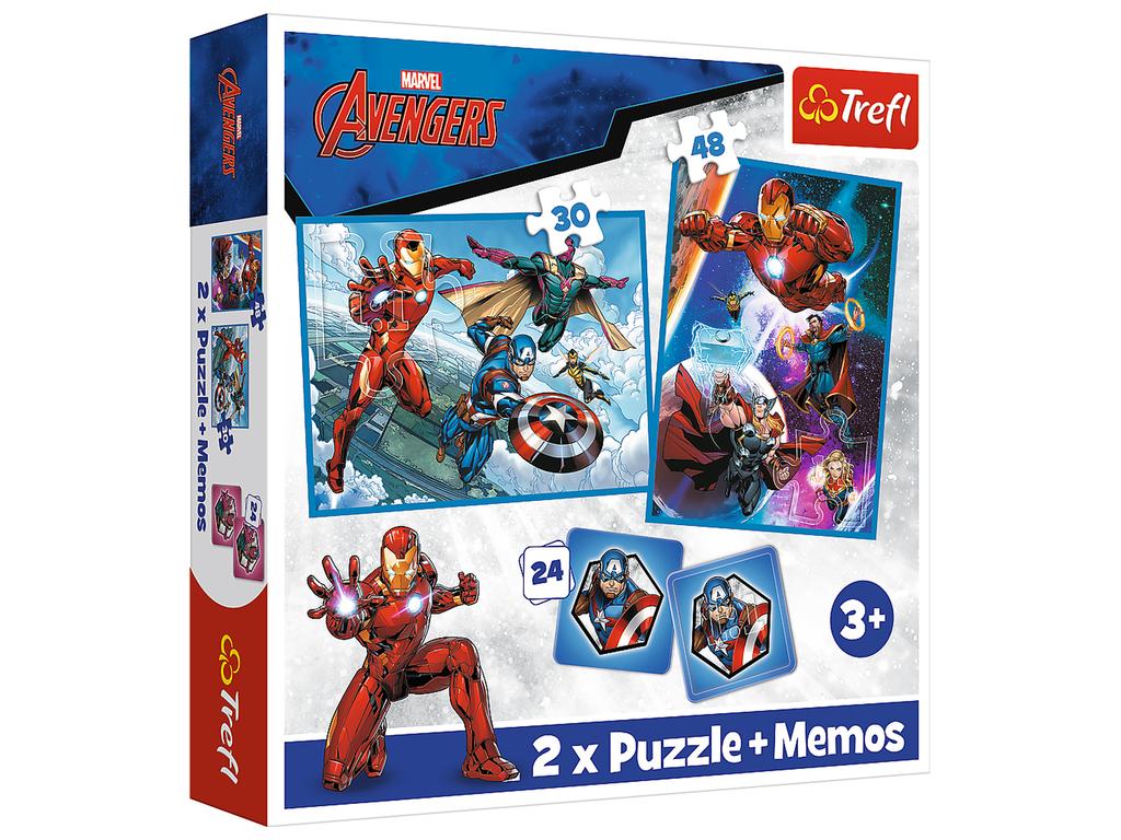 Trefl 2 X Puzzle + Memo Game 2in1 Avengers Heroes In Action