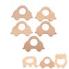 5Pcs Wooden Teether Toys Natural Beech Sturdy Durable Impact Resistance Smooth Safe Non Toxic Wood T