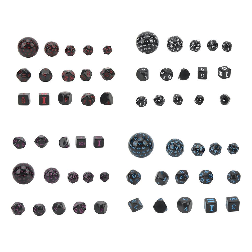 15Pcs Polyhedral Dice Set Acrylic D3 to D100 Table Gaming Dices for Role Playing Table Games Party S