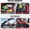 Car Seat Organizer Backrest PU Leather Waterproof Universal Fit Hanging Storage Bag Multi Pocket Kick Mat Travel Accessories
