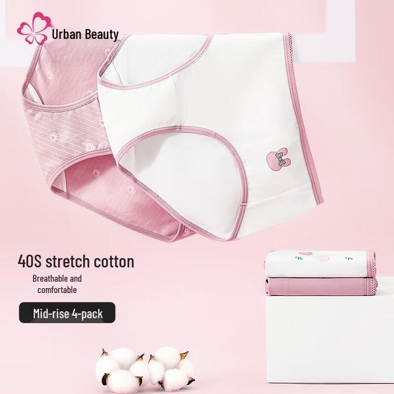 Regina Women's Pure Cotton Mid-Waist Briefs 4-Pack