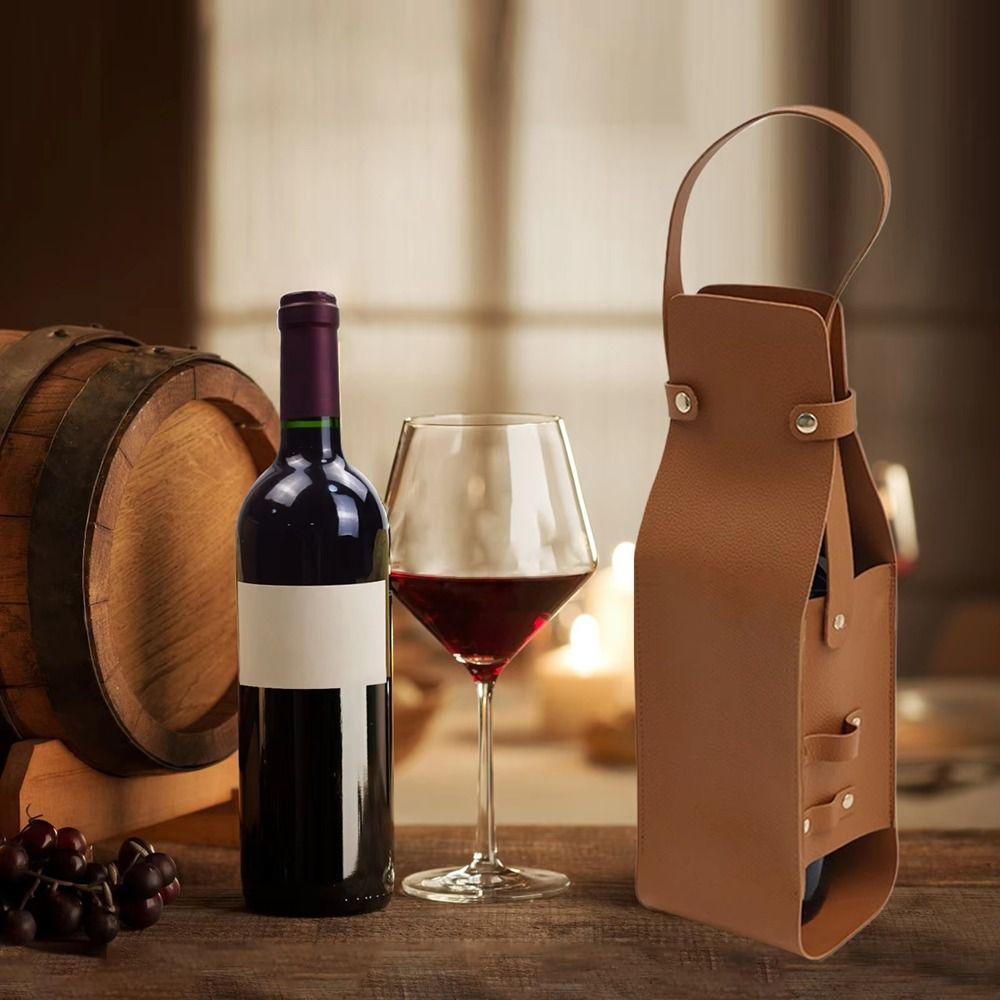 Waterproof PU Wine Tote Lightweight Champagne Beer Gift Bags Portable Wine Bag Wedding