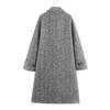 European and American style, French style, women's clothing, fashionable and versatile herringbone twill coat jacket 4968223